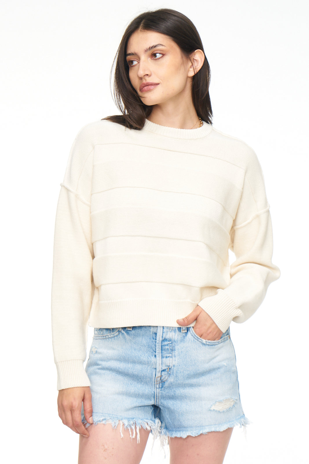 Eva Crew Neck Sweater - Shaved Ice
            
              Sale